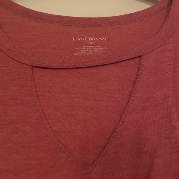 Used Lane Bryant Cut Out Pink Tee - Picture 7 of 7